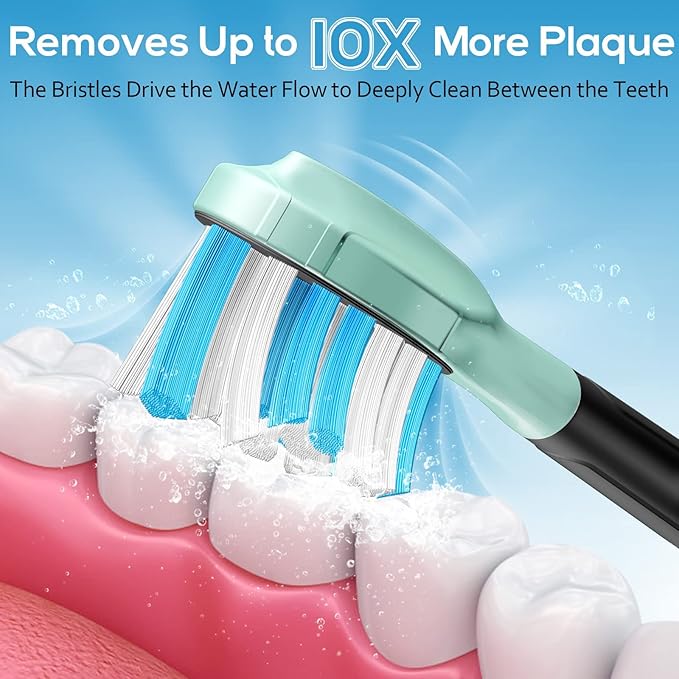 Aoremon Replacement Toothbrush Heads for Philips Sonicare C3 Premium Plaque Control HX9044/65 G3 Gum Care HX9054/65 W3 4100 5100 6100 7500 C1 C2 Flexcare Diamondclean HealthyWhite, 6 Count, Black