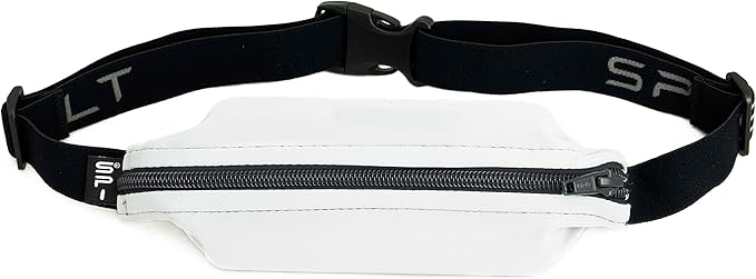 SPIbelt Running Belt for Women Men, Phone Holder for Running, Running Fanny Pack, Holder for Phone, Running Waist Pack, Adjustable Waist, [Fits All Phones]. Cloudy Grey with Black Zipper-StrideForce Fitness
