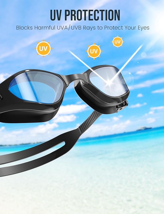 Swimming Goggles, No Leaking Swim Pool Goggles for Adults with Fog-Resistant, UV-Blocking Lenses for Men Women Youth-StrideForce Fitness
