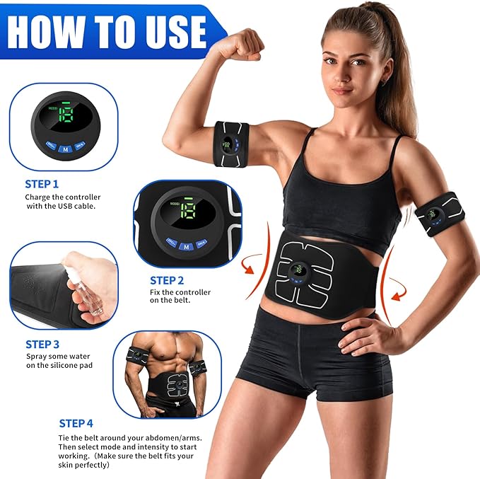 MarCoolTrip MZ Electronic Muscle Stimulator, Abs Stimulator Muscle Toner, Ab Machine Trainer for All Body, Fitness Strength Training Workout Equipment for Men and Women-StrideForce Fitness