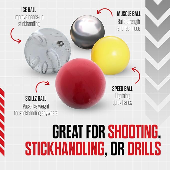 Snipers Edge Hockey Stickhandling Balls - Hockey Dangle Balls with Bag - Improve Stickhandling On and Off The Ice - Bring Anywhere!-StrideForce Fitness