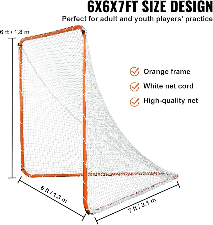 VEVOR Portable Lacrosse Goal - Complete Training Accessory Set with Extended Coverage for Youth and Adults-StrideForce Fitness