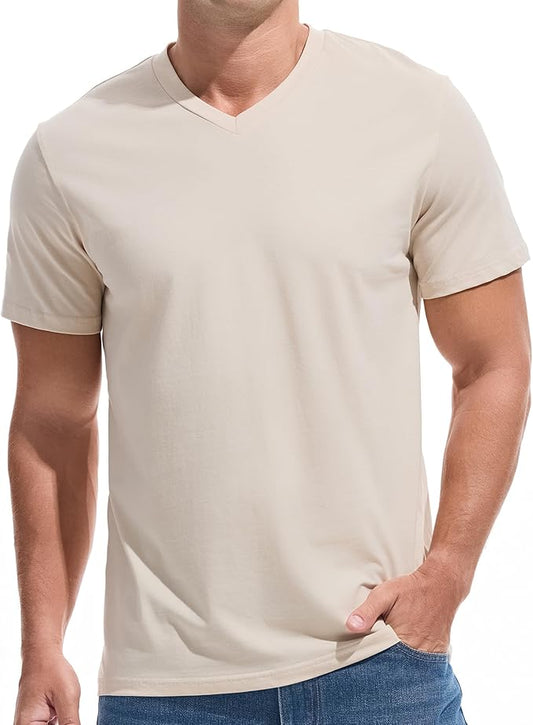 VEIISAR Premium V Neck T Shirts for Men - Modern Fitted Tees Vneck Undershirts-StrideForce Fitness
