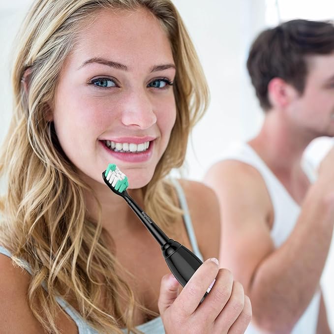 Replacement Toothbrush Heads for Philips Sonicare ProtectiveClean 4100 5100 6100 DailyClean DiamondClean EasyClean PowerUp Plaque Control C2 G2 HX6817/01 HX6857/11 White&Black, 4 Pack