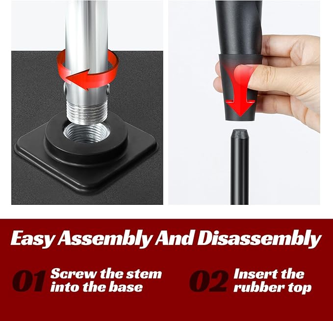 Portable Baseball Batting Tee, Height Adjustable from 25-37 inch Hitting Tee for Baseball and Softball,Premium Baseball Tee with Rubber Top,Alumium Pole,Metal Base for Kids/Youths/Adults-StrideForce Fitness