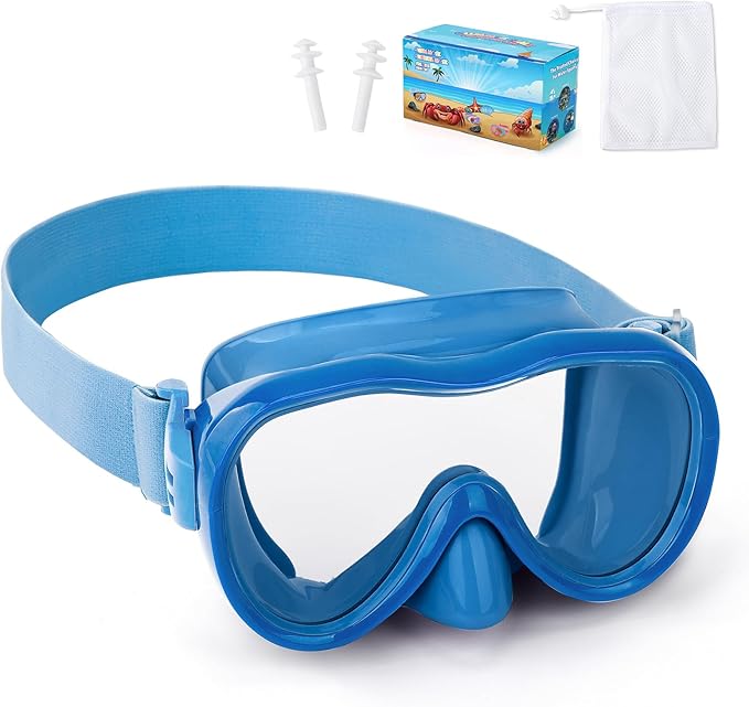 Kids Swim Goggles with Nose Cover, Anti-Leak Swim Mask with Elastic Fabric Strap, UV Protection Swimming Goggles for Kids-StrideForce Fitness