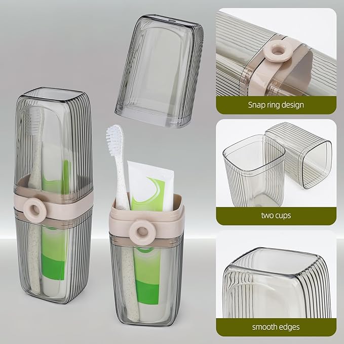 Toothbrush Travel Case,Clear Travel Toothbrush Case, Portable Plastic Dental Care Storage Container, Transparent