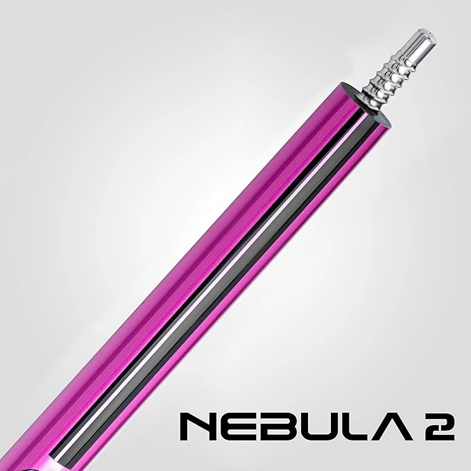 RHINO Nebula 2 Pool Cue - 100% Carbon Fiber Shaft & Composite Butt. Time Crystal Tip, Pro Taper Design, 12.4 mm,12.8 mm. 3/8-8 Joint, 3D Friction Grip. Low Deflection Pool Cue-StrideForce Fitness