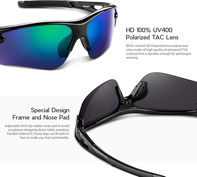 BEACOOL Polarized Sports Sunglasses for Men Women Youth Baseball Fishing Cycling Running Golf Motorcycle Tac Glasses UV400-StrideForce Fitness