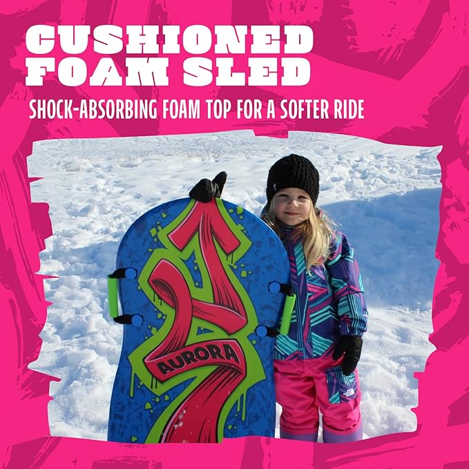 Flexible Flyer Lightweight Foam Slider, Adult and Kids Snow Play Sled with Handles, Winter Toboggan Sled for Ages 5 and Up-StrideForce Fitness