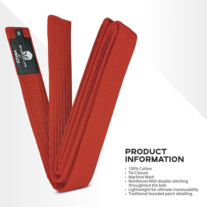 Karate Belt, All-Purpose Martial Arts Belt, Judo, Taekwondo Belt, Durable MMA Color Rank TKD Belt Size 0-6.-StrideForce Fitness