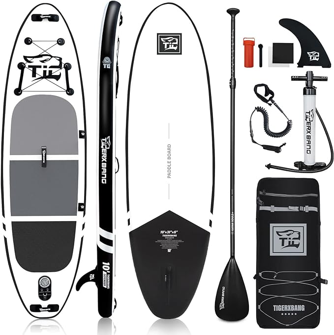 Inflatable Paddle Board with Premium SUP Board Accessories, Allround Paddle Boards for Adults/Kids,Stand Up Paddle Board Defender Collection-StrideForce Fitness