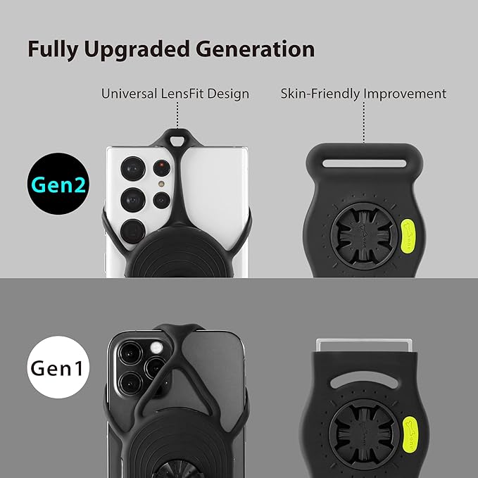 BONE Run Tie Connect Kit 2, Running Cell Phone Holder, Detachable & 360° Rotatable Sport Armband, Skin-Friendly Silicone Workout Phone Carrier Compatible with Most Smartphones (Connection Kit)-StrideForce Fitness