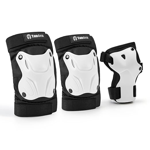Skating Protective Gear Kids Toddler Knee Pads and Elbow Pads Set, Bike Protection for Kids Wrist Guards for Roller Skating Skateboarding Cycling White-StrideForce Fitness