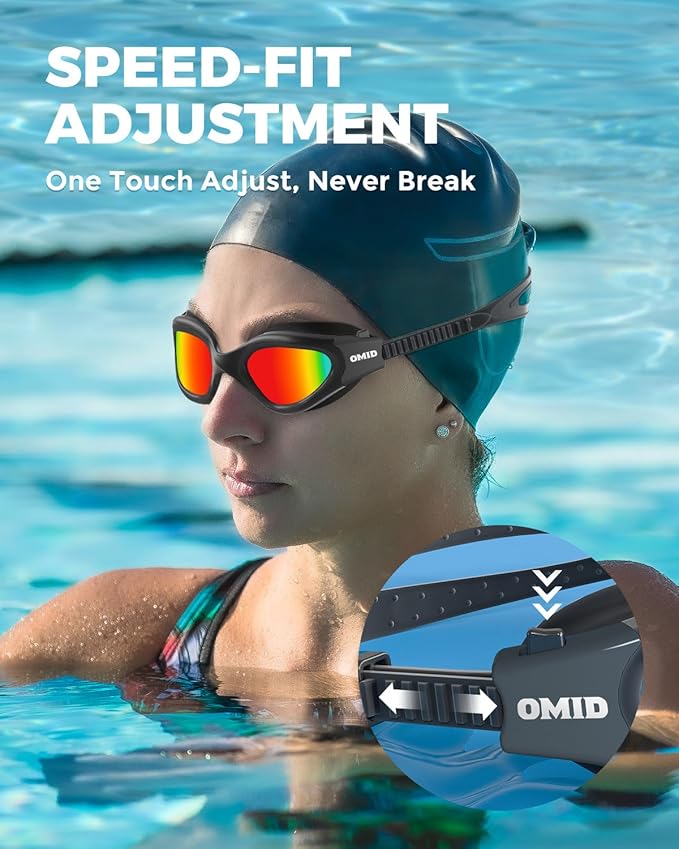 OMID Swim Goggles, P2 Polarized Swimming Goggles for Men Anti-fog Goggles Swimming for Adult Women-StrideForce Fitness