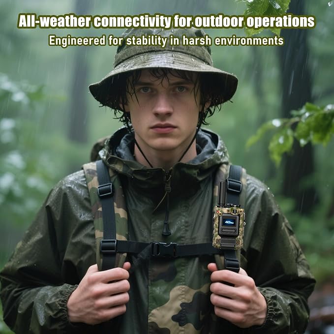 2Pcs 4G Camo Walkie Talkie for Adults,Long Range 4G 1000 Mile Rechargeable Two-Way Radios 3-Day Battery Runtime Ideal for Hiking,Camping,Work,and Emergency Use Portable Two-Way Outdoor Radio(SIM Card)-StrideForce Fitness