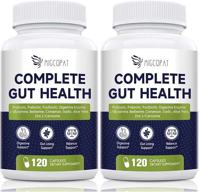 Probiotics for Digestive Health, 80 Billion CFU Probiotics, Prebiotics, Postbiotics & Digestive Enzymes, Gut Health Capsules with Berberine, Cinnamon, L-Glutamine, for Men & Women, 240 Counts-StrideForce Fitness