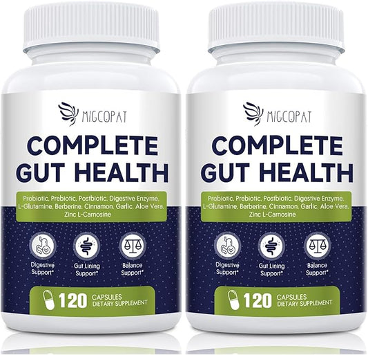 Probiotics for Digestive Health, 80 Billion CFU Probiotics, Prebiotics, Postbiotics & Digestive Enzymes, Gut Health Capsules with Berberine, Cinnamon, L-Glutamine, for Men & Women, 240 Counts-StrideForce Fitness