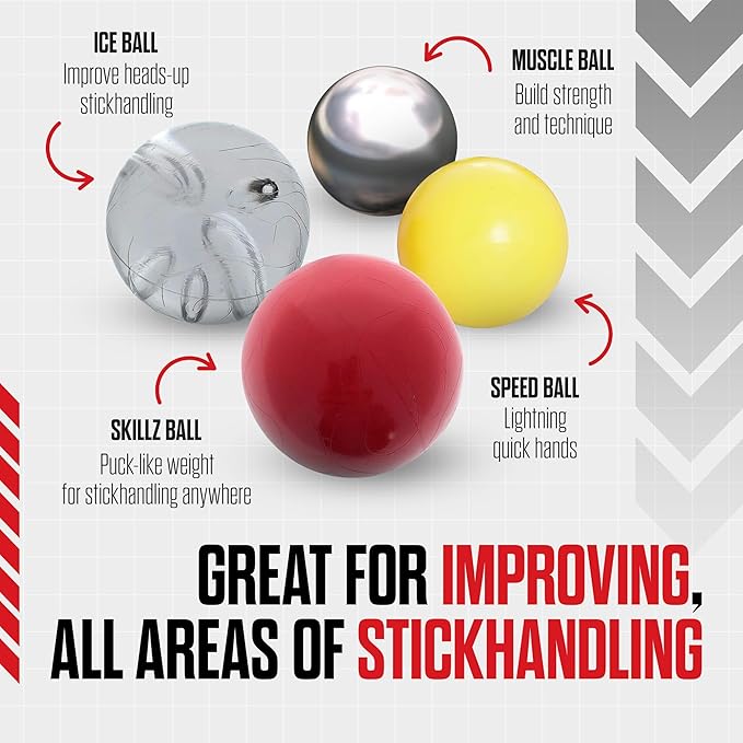Snipers Edge Hockey Stickhandling Balls - Hockey Dangle Balls with Bag - Improve Stickhandling On and Off The Ice - Bring Anywhere!-StrideForce Fitness