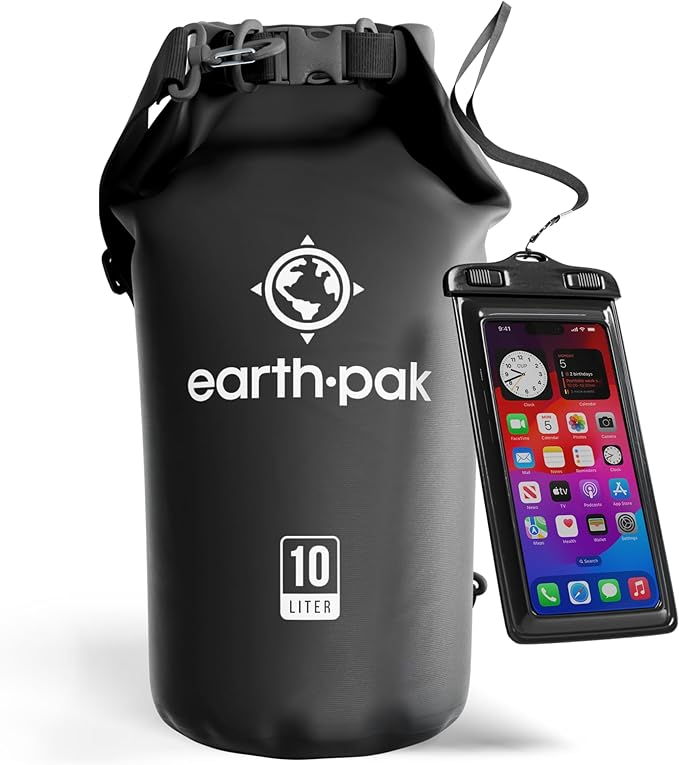 Earth Pak Waterproof Dry Bag - Roll Top Waterproof Backpack Sack Keeps Gear Dry for Kayak with Waterproof Phone Case-StrideForce Fitness