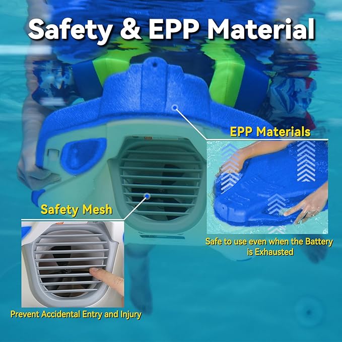 Electric Swimming Kickboard for Kids – 2-in-1 Water Jet & Propeller, Water Scooter Float Board for Swim Training, 6.1kgf Thrust, 24V/4.6Ah Battery, 45 Min Runtime, Load 198 lbs, Summer Pool Toy-StrideForce Fitness