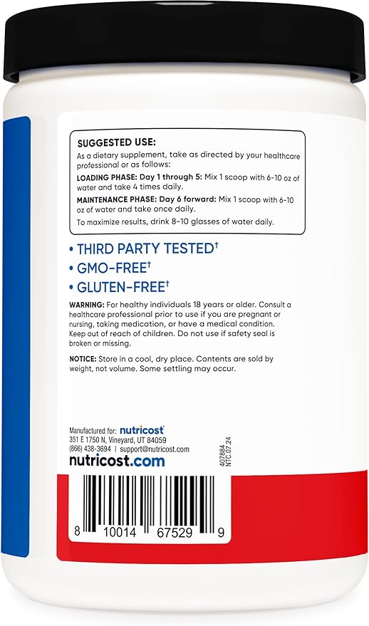 Nutricost Creatine Monohydrate Powder (Fruit Punch, 500 Gram)-StrideForce Fitness