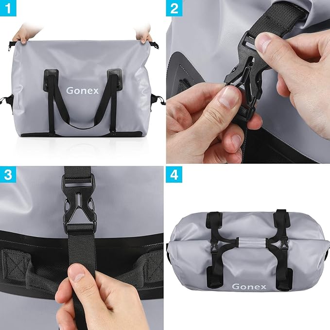 Gonex 40L 60L 80L Extra Large Waterproof Duffle Travel Dry Duffel Bag Heavy Duty Bag with Durable Straps & Handles for Kayaking Paddleboarding Boating Rafting Fishing-StrideForce Fitness