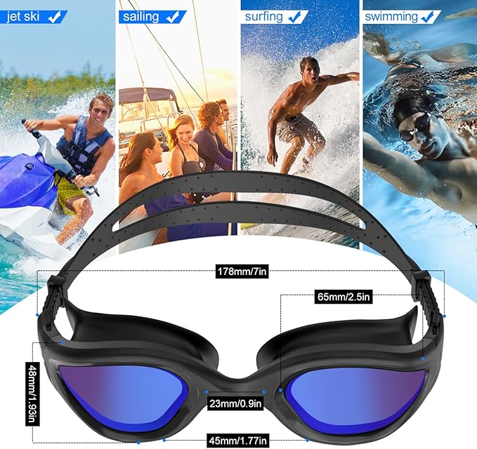 WIN.MAX Polarized Swimming Goggles Swim Pool Goggles Anti Fog Anti UV No Leakage Clear Vision for Men Women Adults Teenagers-StrideForce Fitness