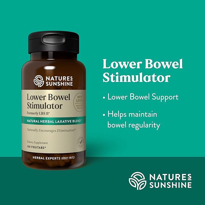 Nature's Sunshine Lower Bowel Stimulator - Helps Relieve Constipation - Cleanse & Detox Your Colon with Natural Herbal Ingredients - 25 Servings - 100 Vegitabs-StrideForce Fitness