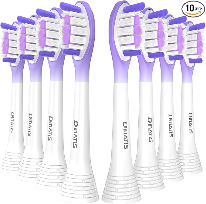 10 Pcs Replacement Toothbrush Heads for Philips Sonicare Electric Toothbrush ProtectiveClean 4100/5100/6100, DiamondClean 9300/9500, ExpertClean 7500, FlexCare, 2/3 Series, C3 G3 W3, Click-On