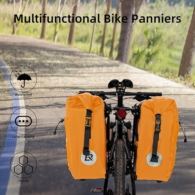 ROCKBROS Bike Panniers Waterproof Bike Rear Rack Bag Max 30L Large Capacity Bike Rear Panniers for Cycling Traveling Commuting-StrideForce Fitness