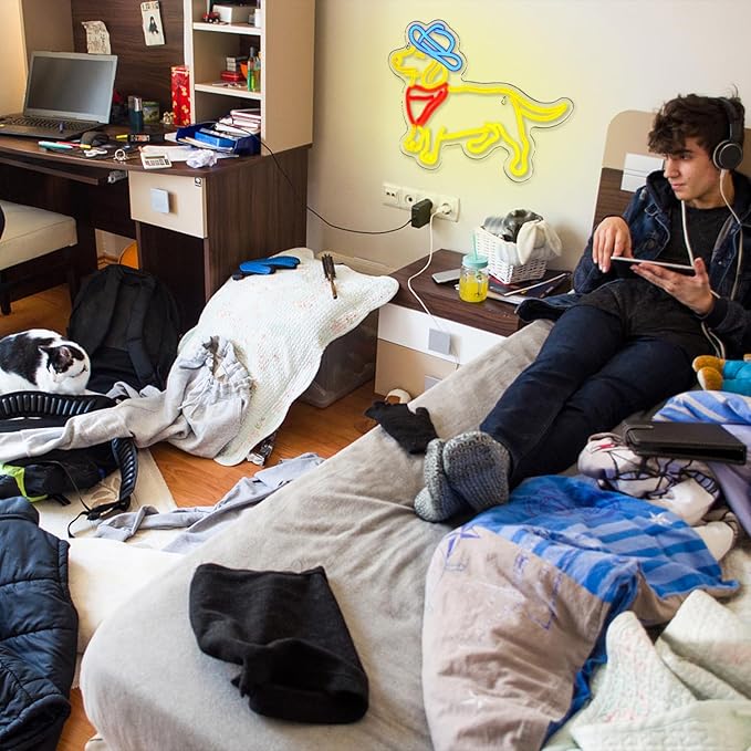 Dachshund Neon Sign for Wall Decor Cowboy Hat Neon Light Dog LED Neon Sign Colorful Neon Lights for Bedroom Zoo Pet Shop Decoration-StrideForce Fitness