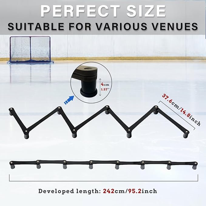 Lightweight Hockey Stick Handling Training Equipment for Enhanced Handling, for Puck Control - Solid, Portable, Durable and Multi-Angle Adjustable, Black-StrideForce Fitness