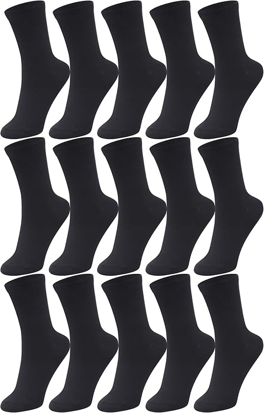 Duufin 15 Pairs Women's Crew Socks Mid Calf Workout Socks