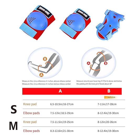 Youth/Kids Knee Pads Elbow Pads Wrist Guards Protective Gear Set for 3-15 Years Child Roller Skates, Skateboard, Cycling, Inline Skating, BMX Bike, Balance Bike Scooter Riding and Other Outdoor Sports-StrideForce Fitness