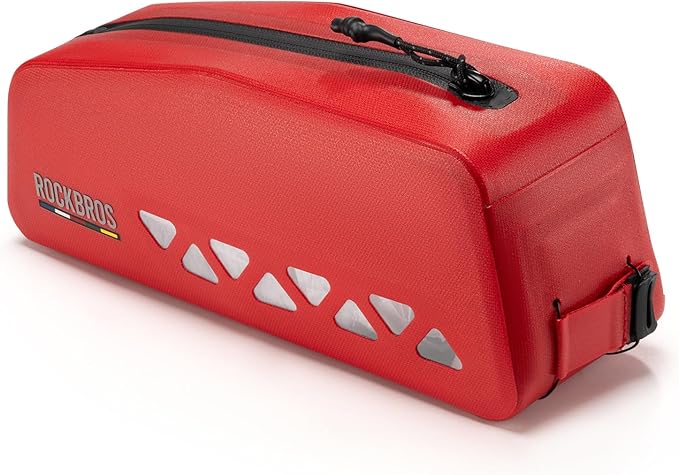 ROCKBROS Top Tube Bike Bag Waterproof Bike Frame Bag Lightweight Buckle Lock Design TPU Material Top Tube Bag Easy Install Cycling Top Tube Front Frame Pack 1L Capacity-StrideForce Fitness