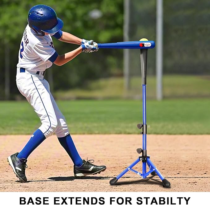 Baseball Tee for Kids,Youth Stand Set,Teeball Set,Youth Baseball,Softball Batting Tee Set,Easy Adjustable Height-StrideForce Fitness