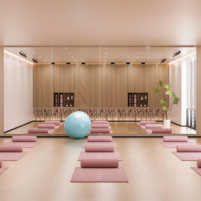 2PCS 71" X 32" Gym Mirror - Full Length Wall Mirror for Gyms, Dance Studios, Home and Yoga - Easy Installation, Ultra Light Shatterproof Nano Miorror Reduces 60% Commercial Insurance Costs, 5LB Each-StrideForce Fitness