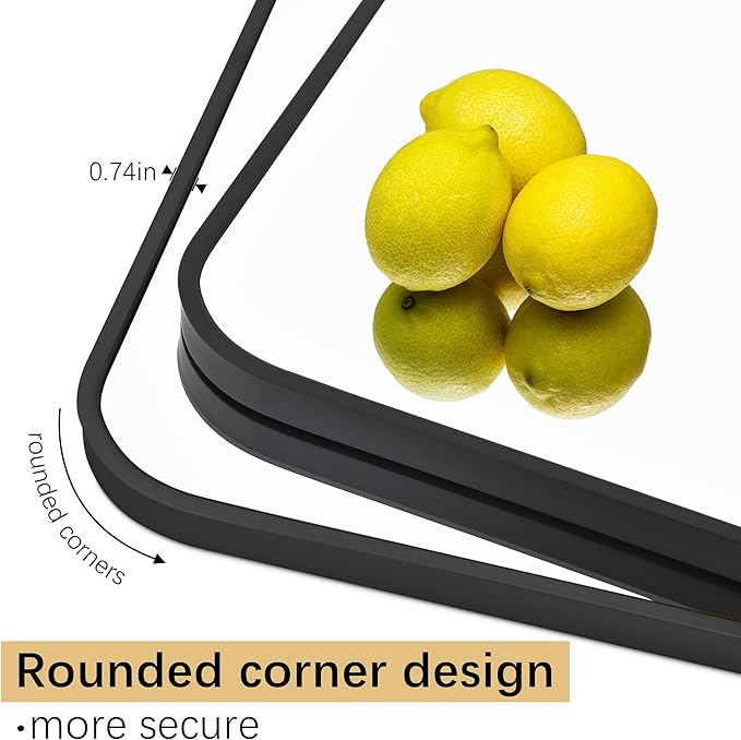 30" x 60"Bathroom Mirror, Matte Black Wall Mirror with Metal Frame, Decorative Rectangular Vanity Mirror for Bedroom Bathroom Living Room Entryway (Horizontal)-StrideForce Fitness