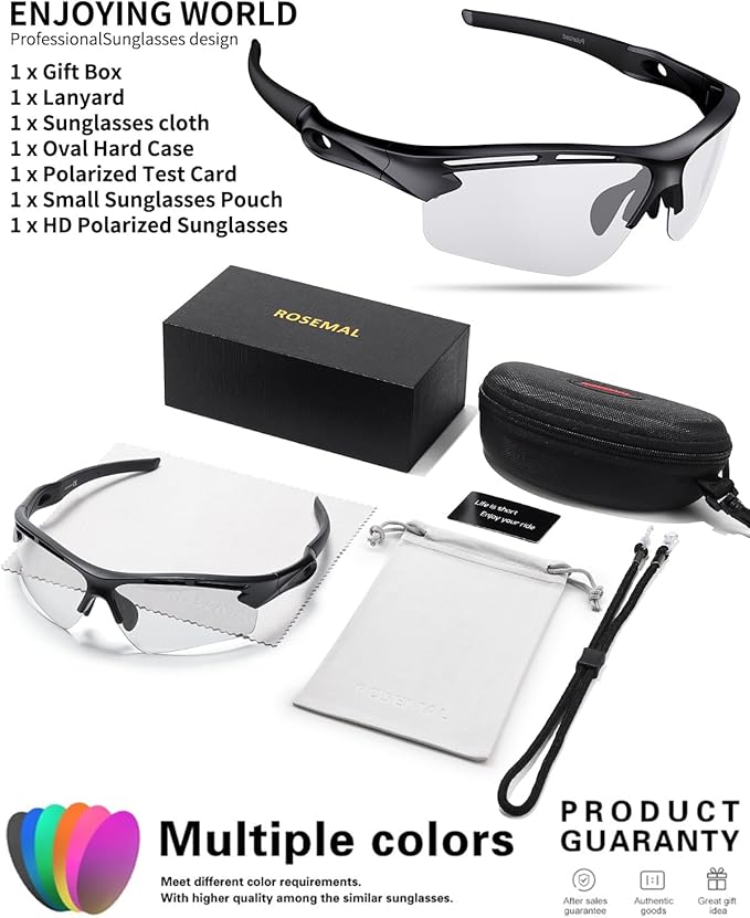 Polarized Sports Sunglasses for Men Women,UV400 Protection Sunglass for Running Cycling Fishing Hiking TR90-StrideForce Fitness