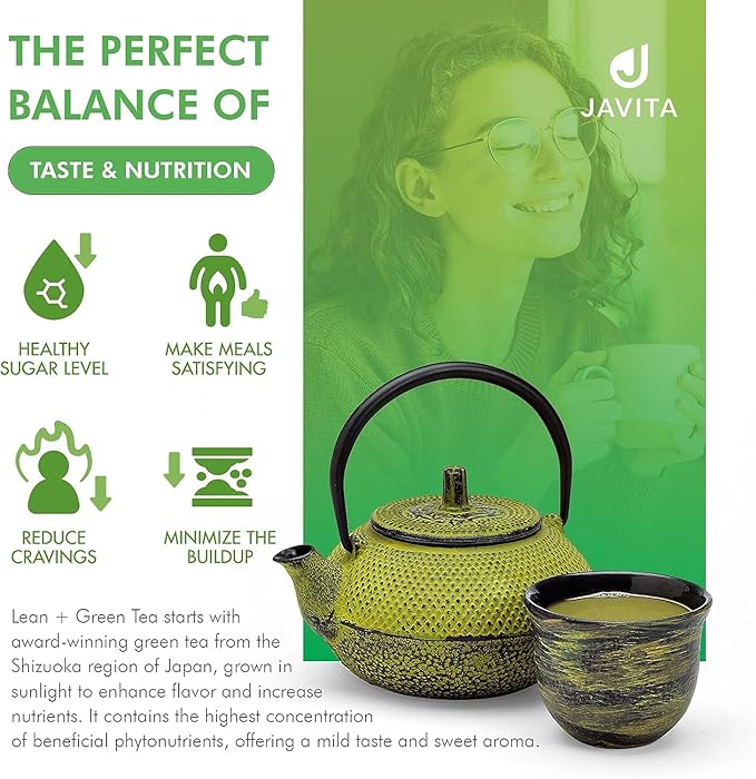 Lean + Green, Premium, 100% Japanese Green Tea, Garcinia Cambogia (as Super Citrimax) & Gymnema Sylvestre, for Weight Management, Appetite Control 24 ct - 4 Boxes, Javita-StrideForce Fitness