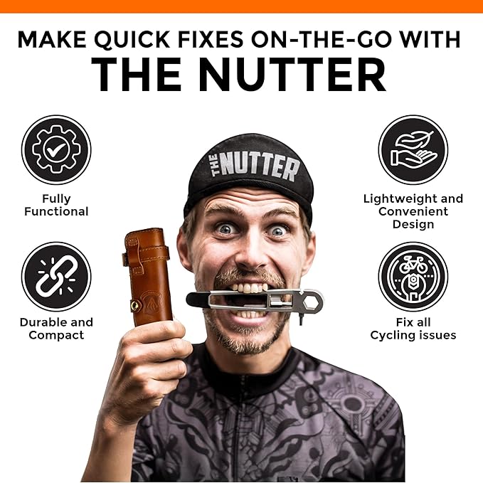 FULL WINDSOR -The Nutter Bicycle Multi Tool–Portable Cycling Repair Kit for MTB, Road & Dirt Bikes – Includes Spanner, Magnetic Bit, Tire Levers & Bottle Opener–Compact Brown Case for On-the-Go Fixes-StrideForce Fitness