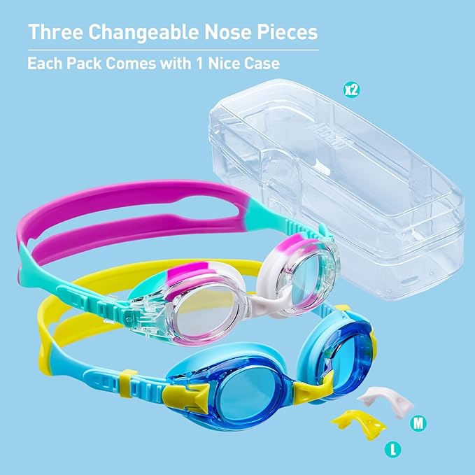 Aegend 2 Pack Kids Goggles, Swimming Goggles for Kids Age 4-16 Boys and Girls Youth, Anti-Fog Waterproof Anti-UV Pool Goggles-StrideForce Fitness