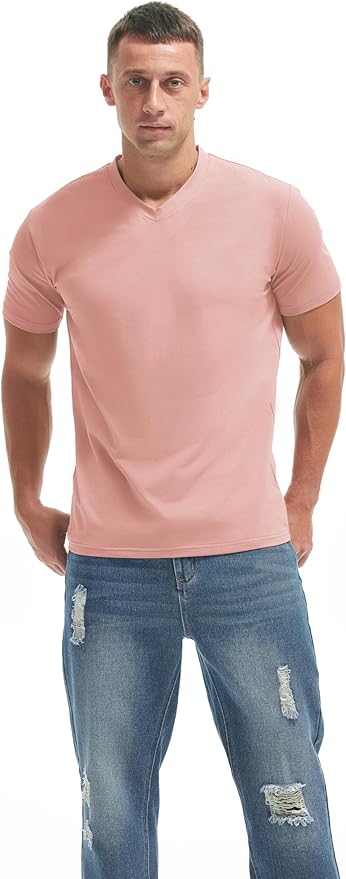 VEIISAR Premium V Neck T Shirts for Men - Modern Fitted Tees Vneck Undershirts-StrideForce Fitness