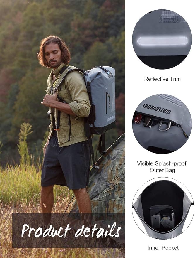 IDRYBAG Waterproof Backpack for Men 20L/30L/40L, Floating Dry Bag Kayak, Dry Backpack Hiking-StrideForce Fitness