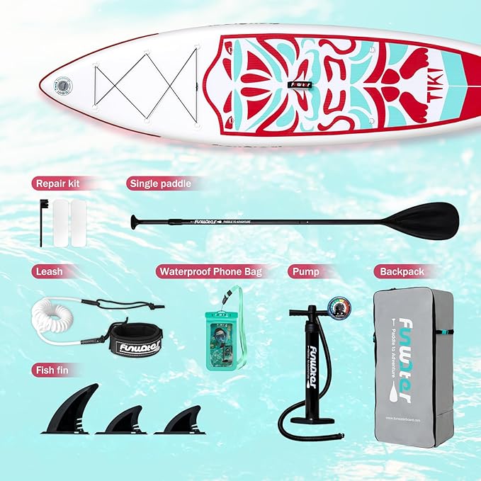 FunWater Inflatable Ultra-Light Stand Up Paddle Board for All Skill Levels with Premium SUP Paddleboard Accessories,Non-Slip Comfort Deck for Youth & Adults-StrideForce Fitness