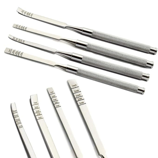 MEDSPO Professional Dental Instruments Osteotome Periotome Luxating Elevator Implant | Orthodontic PDL Teeth | Surgical Root Extraction Spreading (Bone chisel set of 4)