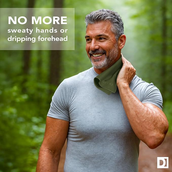 Pocket-Sized Sweat Towels - The Original Sweat Absorbing Handkerchiefs - Quick-Dry Microfiber Sweat Rags for Face, Hands, & Body - Men & Women - Gym, Sports, and Work (Green: 5 Pack)-StrideForce Fitness