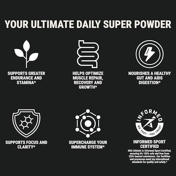 ON3 Athletic Protein Greens Supplement with chlorella, eleuthero and MCT Powder (5 Servings, Herbal)-StrideForce Fitness