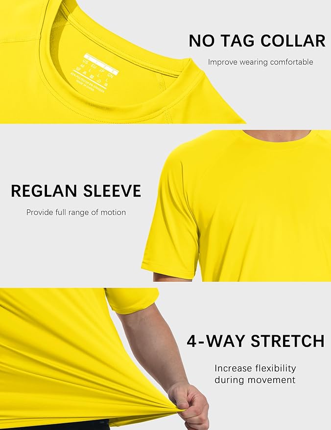 MAGCOMSEN Men's Short Sleeve UPF 50+ Sun Protection Shirts Quick Dry Athletic T-Shirt Hiking Running Swimming Rash Guard-StrideForce Fitness